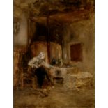 Nikolaos Gyzis (Greek, 1842-1901) M&#232;re au berceau (signed and monogrammed (lower right) oi...