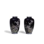 WORKSHOP OF HAYASHI KODENJI (1831-1915) A Pair of Cloisonn&#233;-Enamel Baluster Vases Meiji (18...