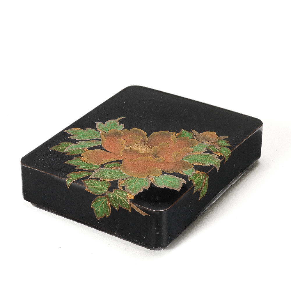 A BLACK-LACQUER RYOSHIBAKO (DOCUMENT BOX) Meiji (1868-1912), Taisho (1912-1926), or Showa (1926...