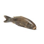 SUKETOSHI (DATES UNKNOWN) A Wood Okimono (Table Ornament) of a Carp Meiji era (1868-1912), late ...