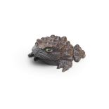 ATTRIBUTED TO MORI SADAICHI (KYOKKO) A Wood Okimono (Table Ornament) of a Toad Showa era (1926-1...