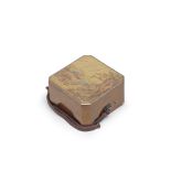 A GOLD-LACQUER SMALL ANGLED SQUARE KOGO (BOX FOR INCENSE WOOD) Edo period (1615-1868) or Meiji e...