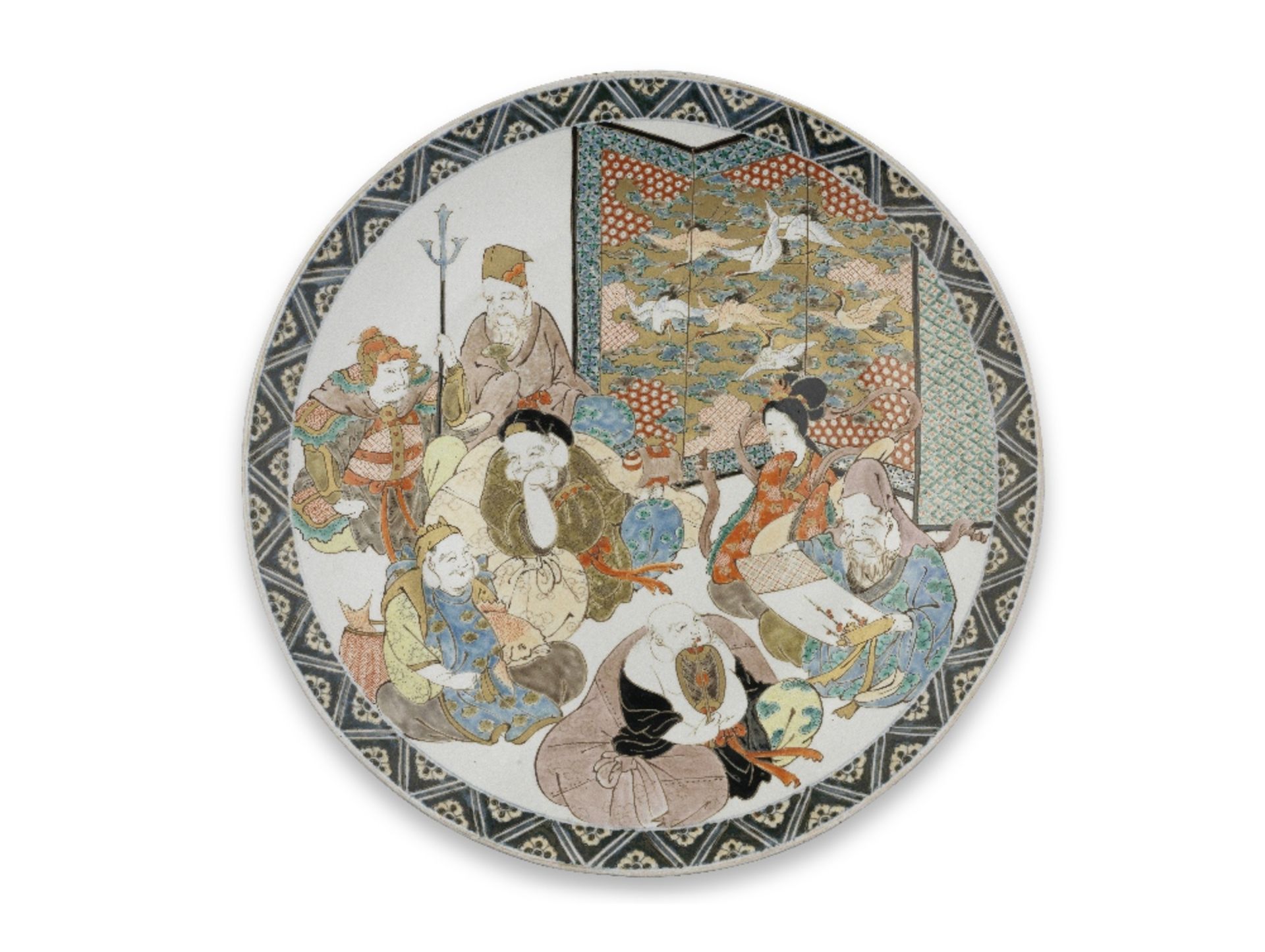 AN IMARI-WARE PORCELAIN CHARGER Meiji era (1868-1912), late 19th/early 20th century