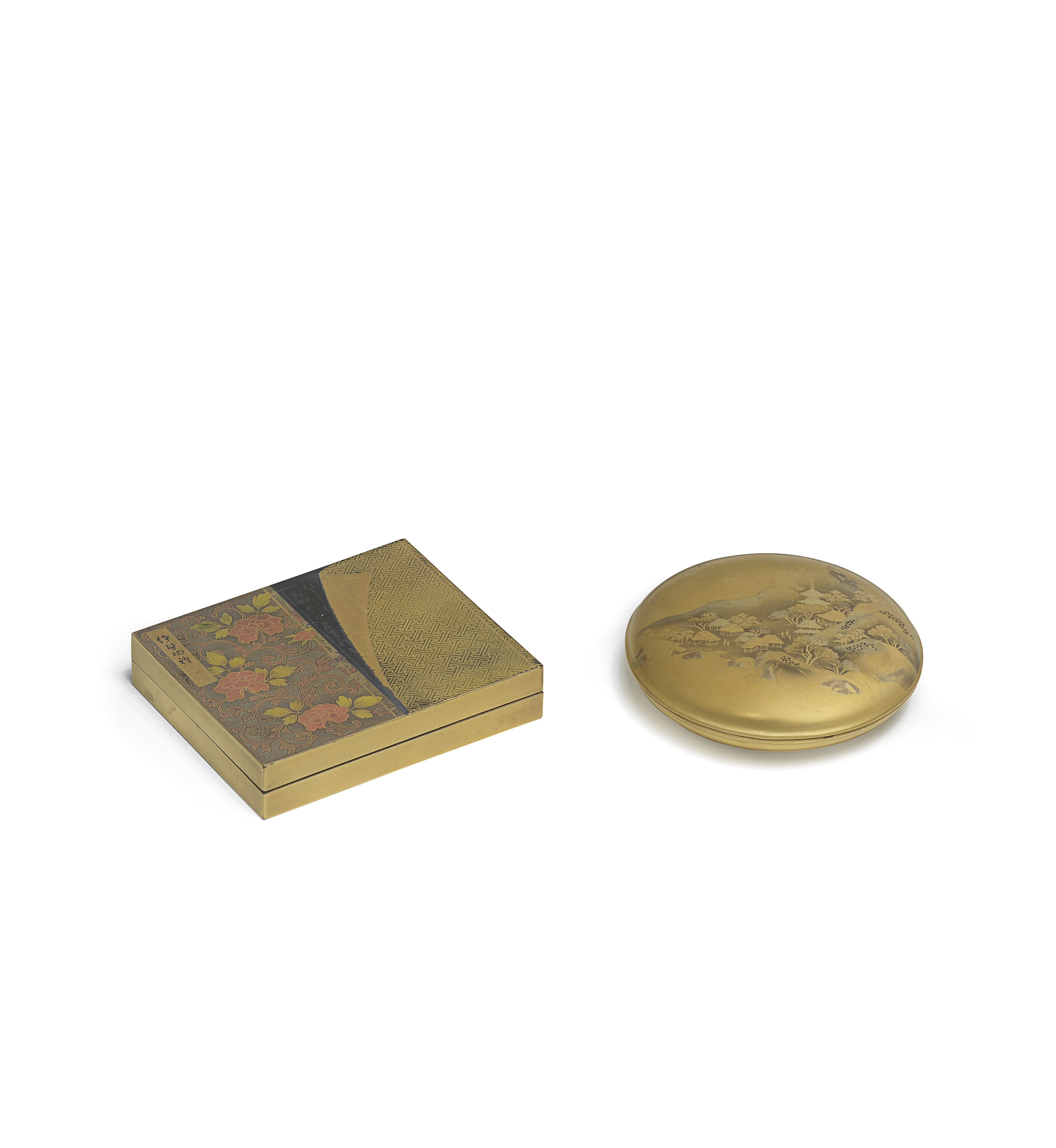 TWO SMALL GOLD-LACQUER BOXES Edo period (1615-1868) to Meiji era (1868-1912), 19th to early 20th...