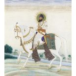 A Sikh ruler on horseback, apparently Maharajah Karam Singh, or Maharajah Narinder Singh of Pati...