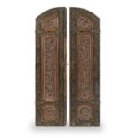 A pair of Damascus painted wood doors Syria, 19th Century(2)