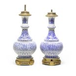 A pair of Persian-style porcelain bottles by Th&#233;odore Deck France, late 19th Century(2)