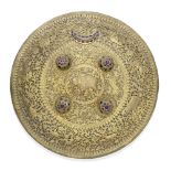 A gilt-copper mounted brass shield Kutch, late 19th Century