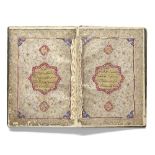 An illuminated Qur'an, commissioned by Muhammad Husayn Nizam al-Dawlah (also known as Sadr-e Isf...