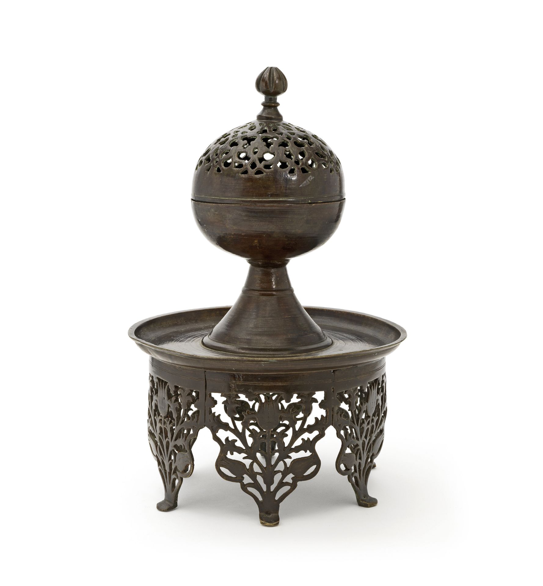 A rare Ottoman openwork bronze incense burner Turkey, 16th/ 17th Century