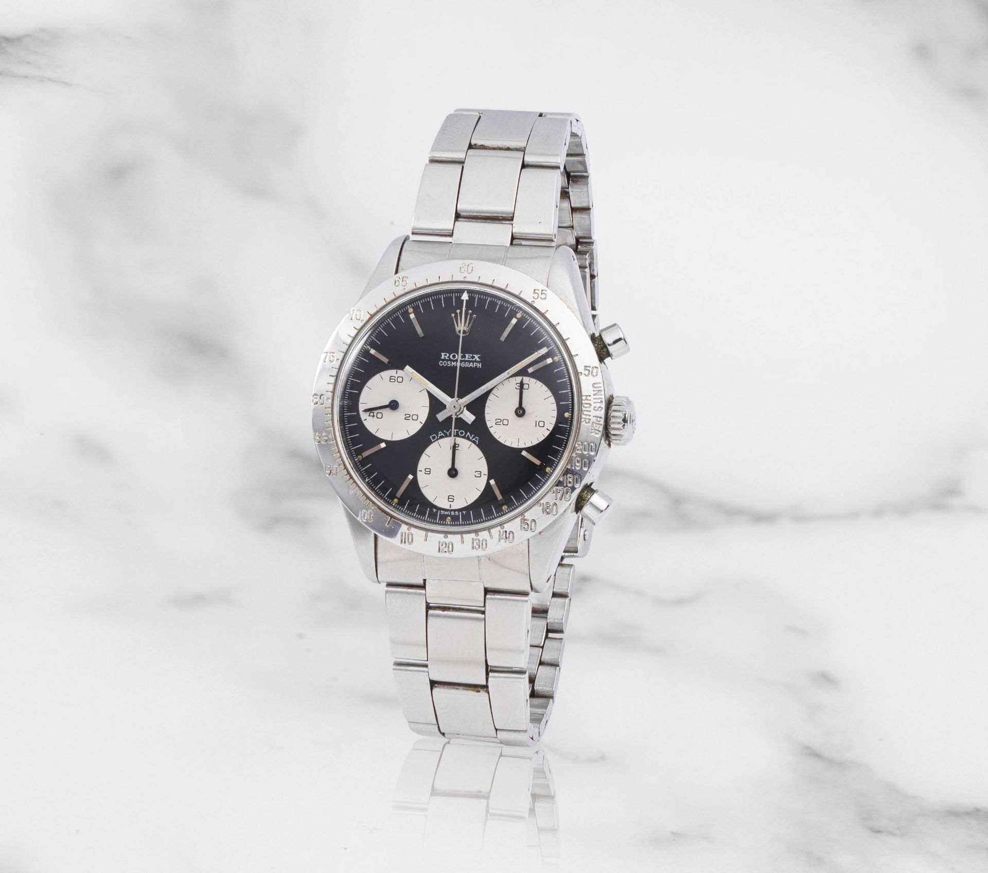 Rolex. Beau chronographe bracelet en acier mouvement m&#233;canique Rolex. A fine stainless stee...