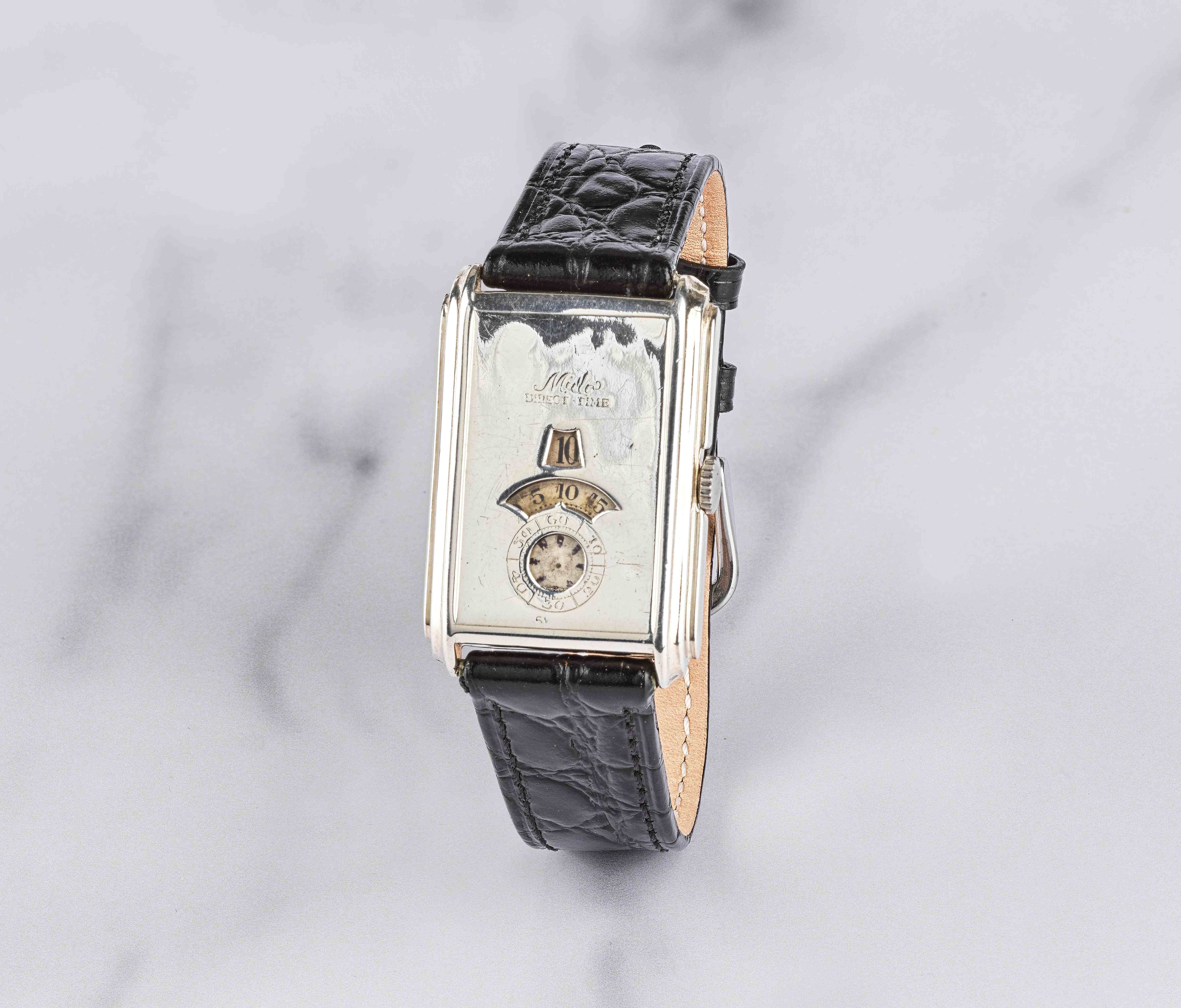 Mido. Rare montre bracelet en argent (800) mouvement m&#233;canique Mido. A rare silver manual w...