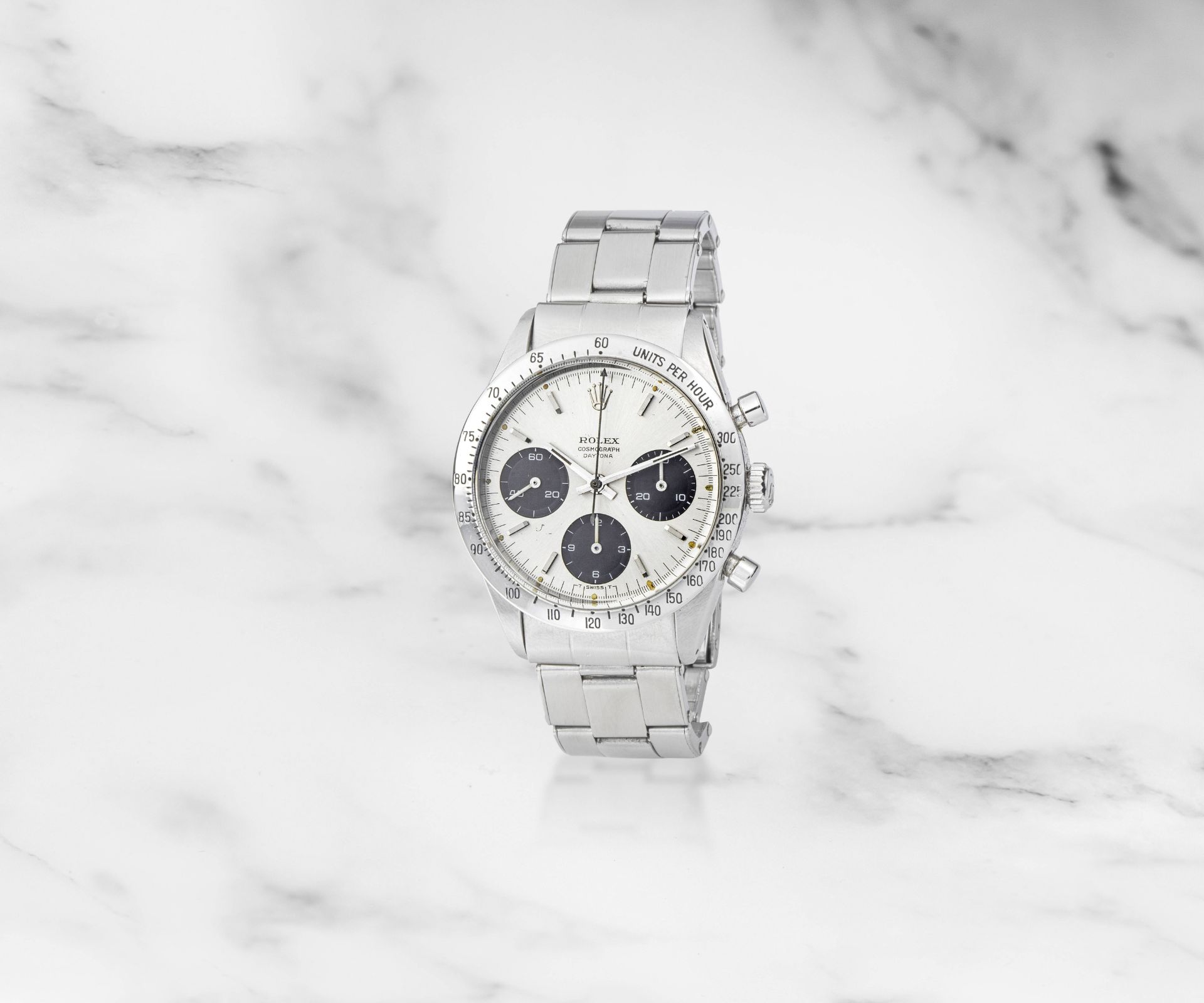 Rolex. Beau chronographe bracelet en acier mouvement m&#233;canique Rolex. A fine stainless stee...