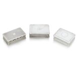 THREE ENGINE TURNED SILVER SNUFFBOXES (3)