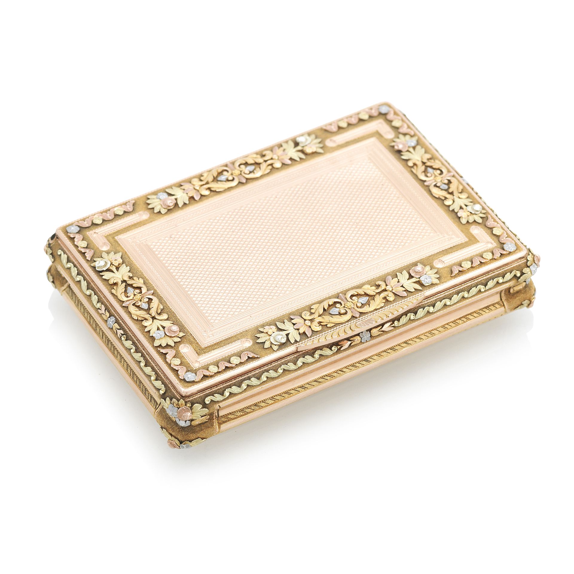 NAVAL INTEREST: A GERMAN VARI-COLOUR GOLD SNUFF BOXCharles, Collins & Sohne, Hanau, circa 1825 The