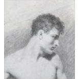 Pierre-Paul Prud'hon (Cluny 1758-1823 Paris) Jeune homme en buste (black and white chalk on blue...