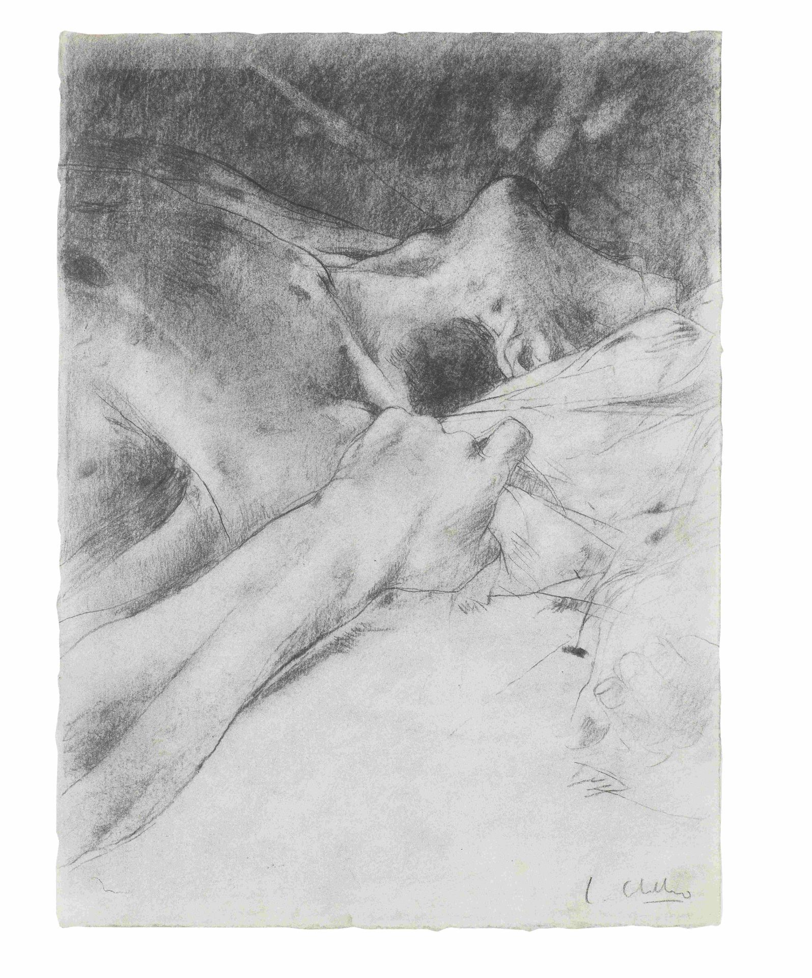 Luis Caballero (Colombian, 1943-1995) Ecstasy (signed (lower right) charcoal on paper)