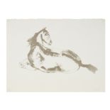Dame Elisabeth Frink R.A. (British, 1930-1993) Lying down horse Lithograph in brown, 1972, on wo...