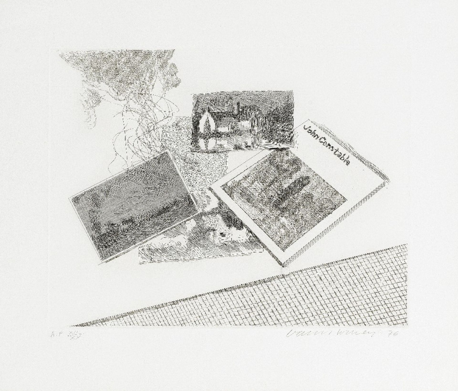 David Hockney R.A. (British, born 1937) For John Constable Etching with aquatint, 1976, on handm...