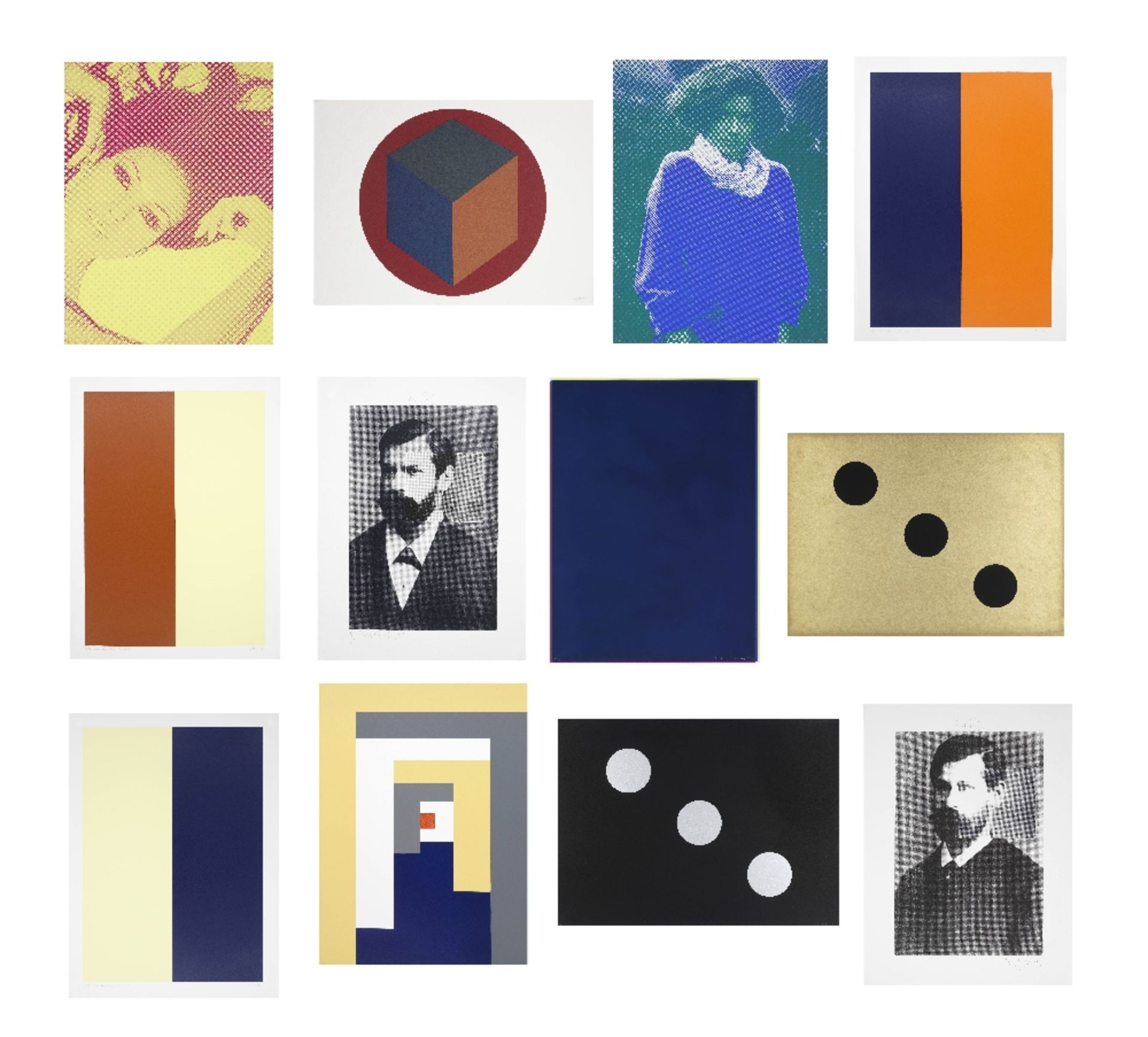 Various Artists, Siebdrucke (screenprints) The portfolio of 13 screenprints in colours, on vario...