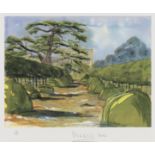 HM King Charles III (British, born 1948) The Thyme Walk, Highgrove House Lithograph in colours, ...