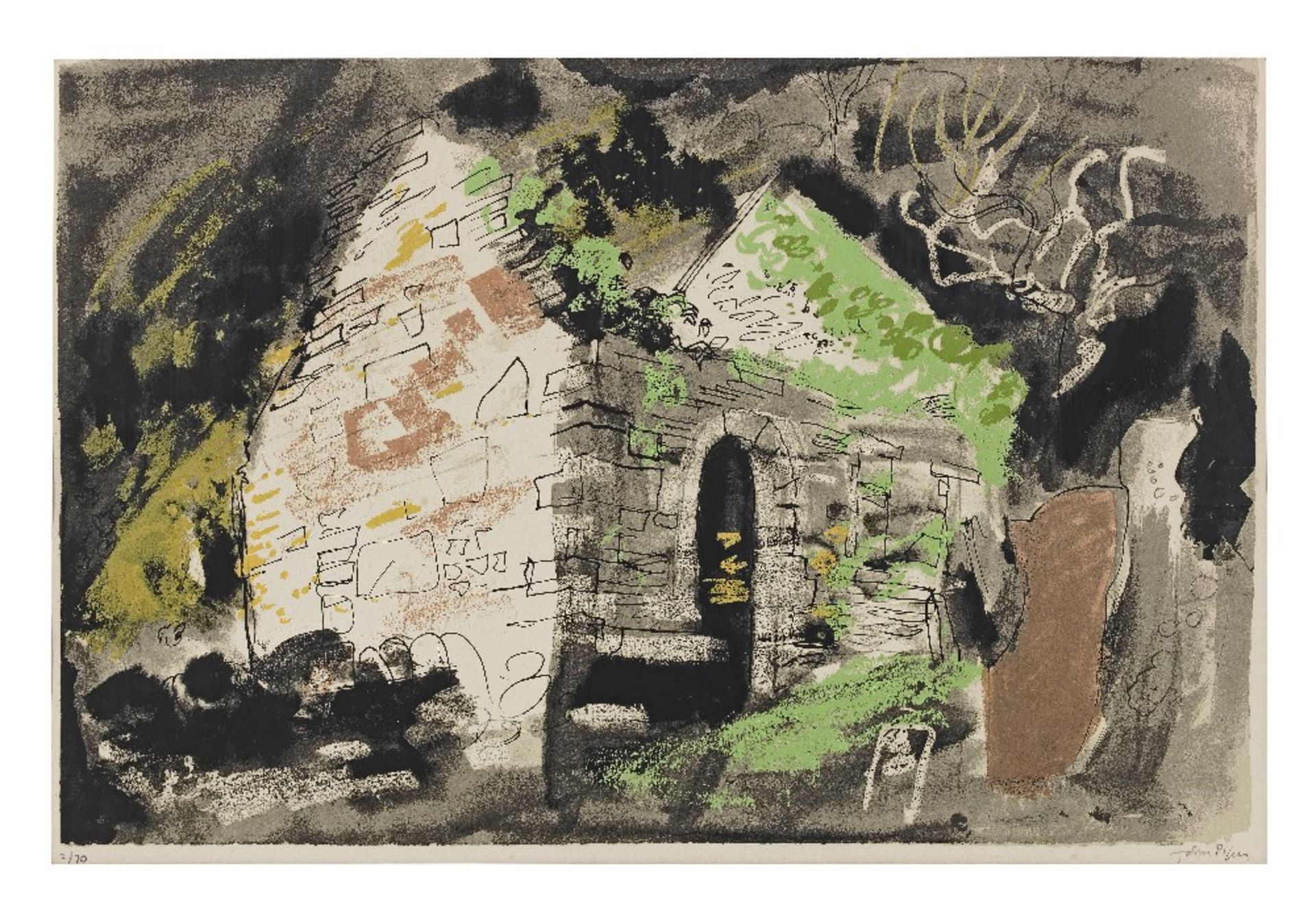 John Piper C.H. (British, 1903-1992) Kirkmaiden Screenprint in colours, 1975, on Arches wove pap...