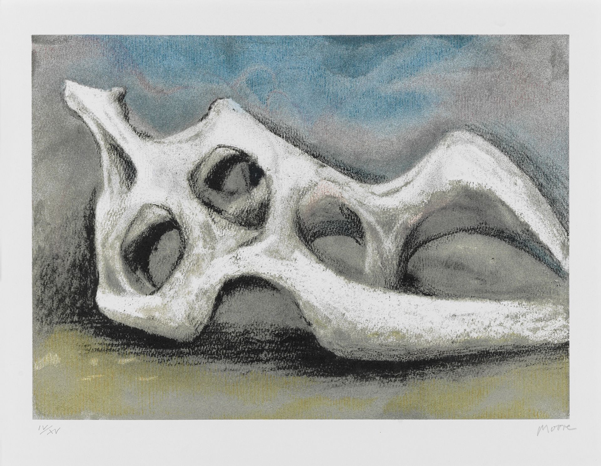 Henry Moore O.M., C.H. (British, 1898-1986) Reclining Figure Bone Lithograph in colours, 1982-84...