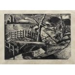 Paul Nash (British, 1889-1946) Dyke by the Road Woodcut, 1922, on Japon paper, signed, titled, d...