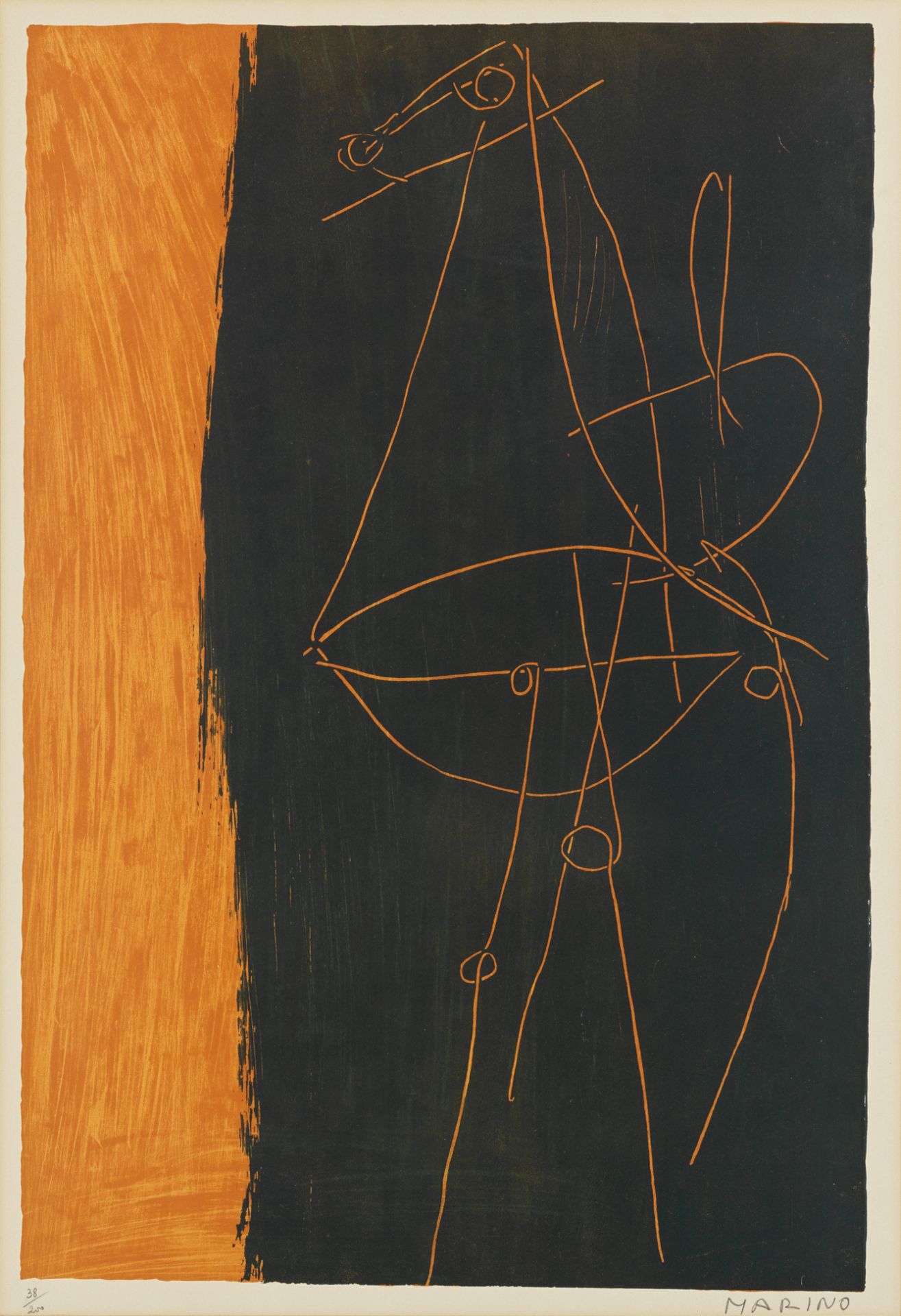 Marino Marini (Italian, 1901-1980) Composizione Lithograph in colours, 1955, on Arches wove pape...