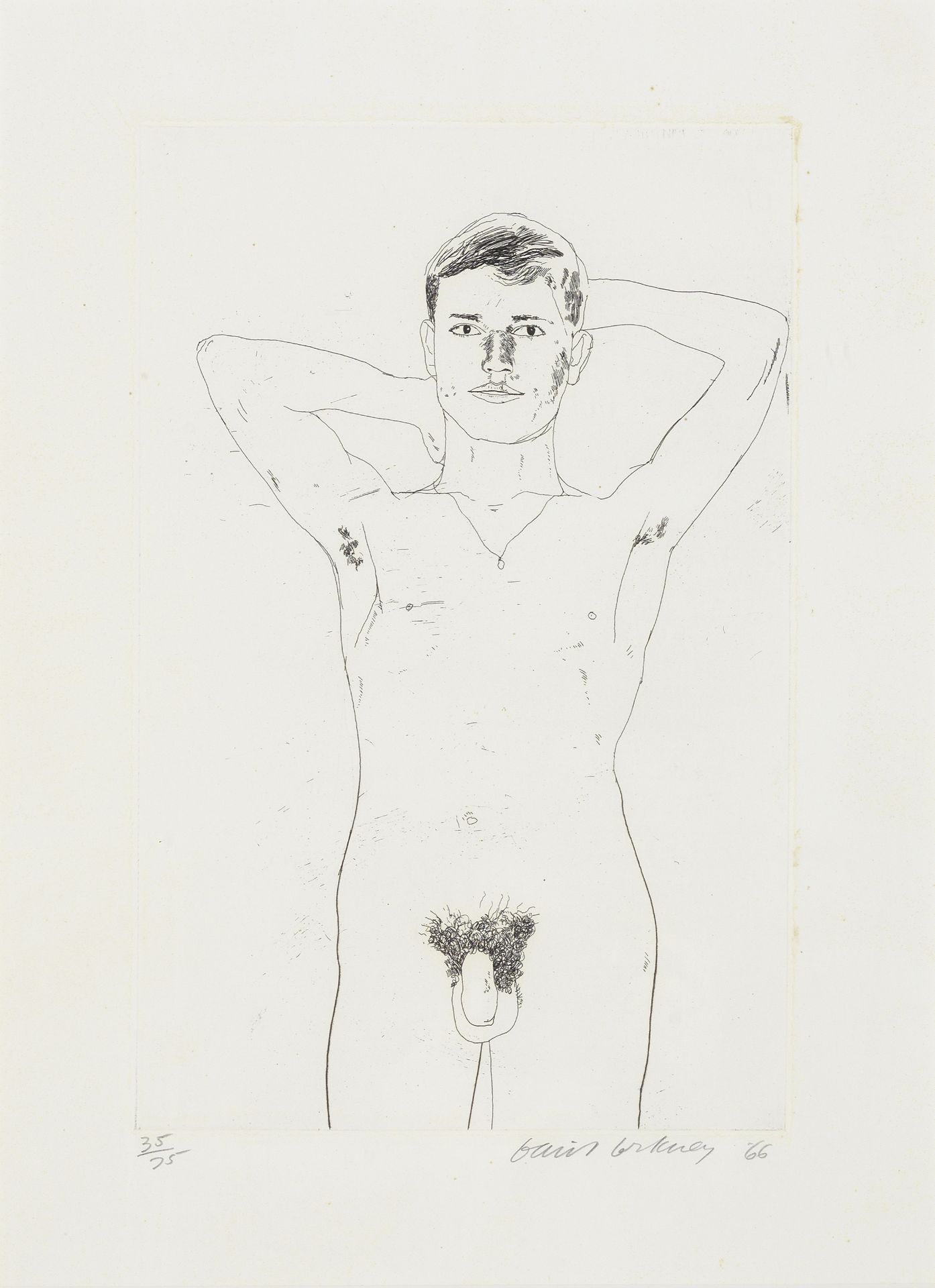 David Hockney R.A. (British, born 1937) In An Old Book, from Illustrations for thirteen poems fr...