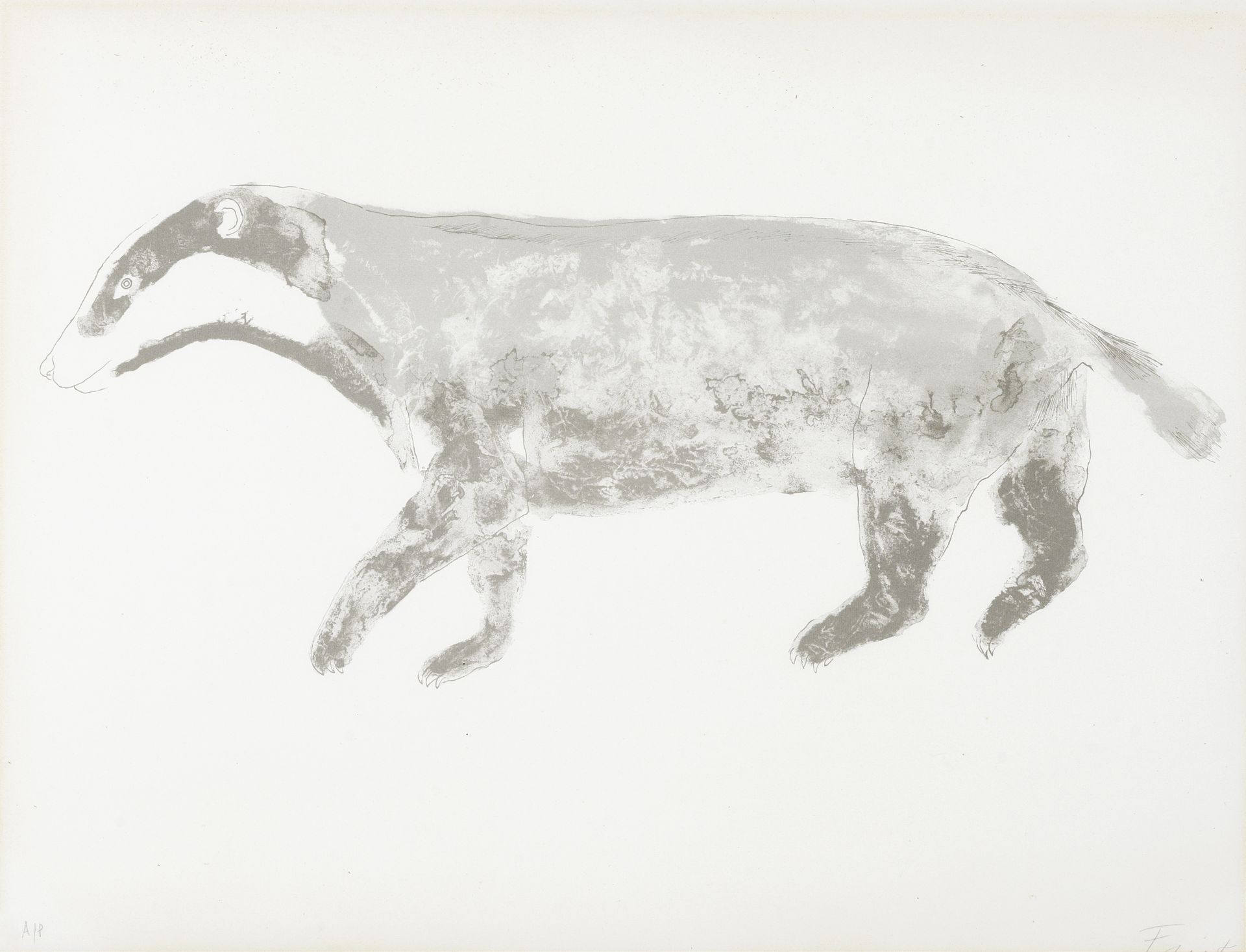 Dame Elisabeth Frink R.A. (British, 1930-1993) Badger, from Eight Animal Series Lithograph in co...