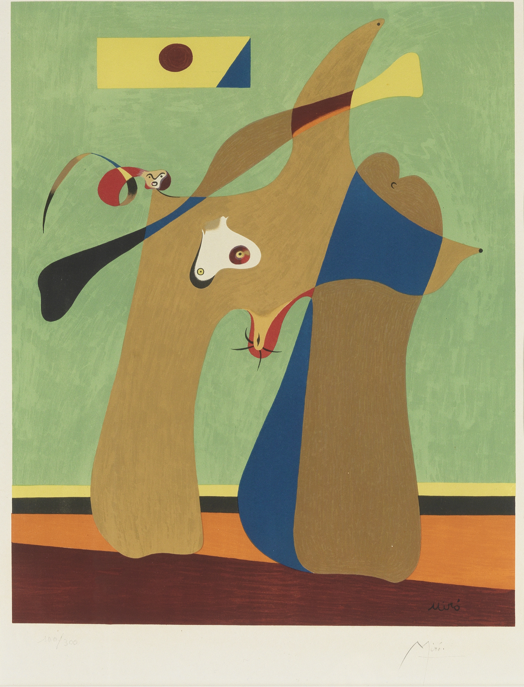 After Joan Mir&#243; (Spanish, 1893-1983) Une Femme Lithograph in colours, 1958, on wove paper, ...