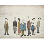 Laurence Stephen Lowry R.A. (British, 1887-1976) His Family Offset lithograph in colours, 1972, ...