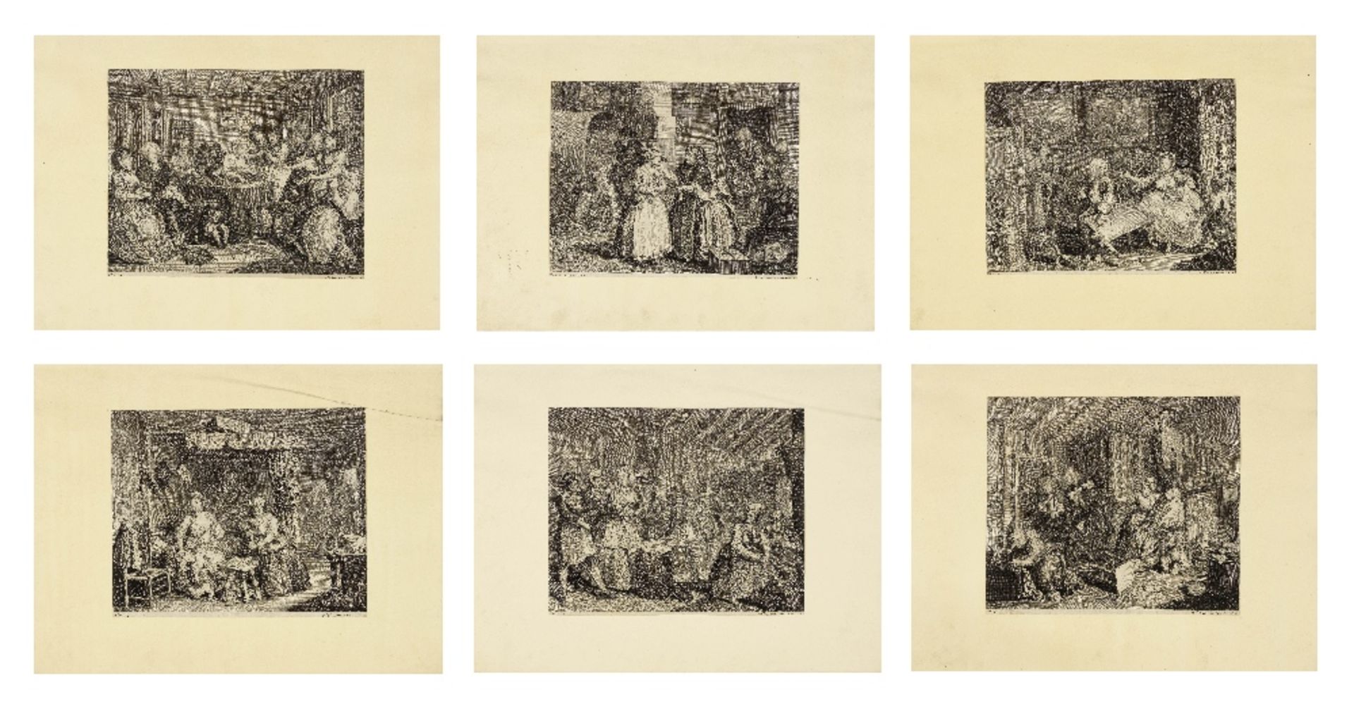 William Hogarth (London 1697-1764) A Harlot's Progress The complete set of six etchings and engr...