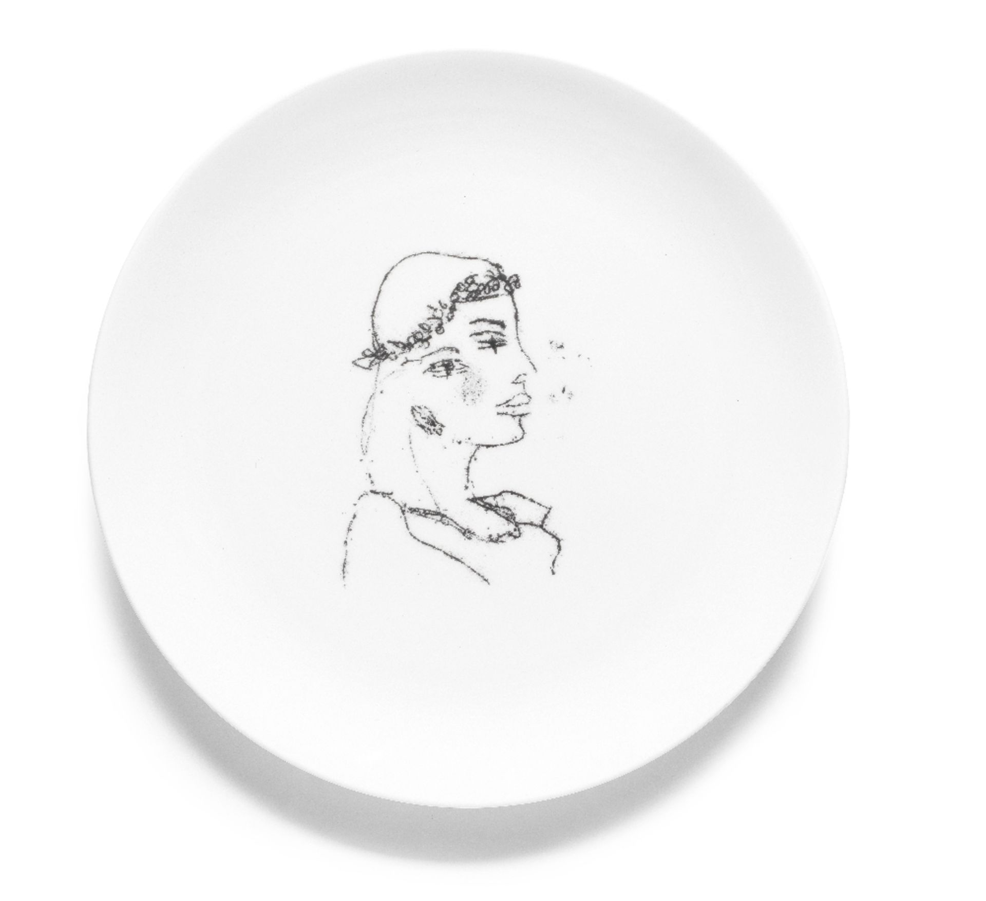 After Tracey Emin (British, born 1963) Beautiful Girl Glazed ceramic plate, 2011, stamp-signed o...