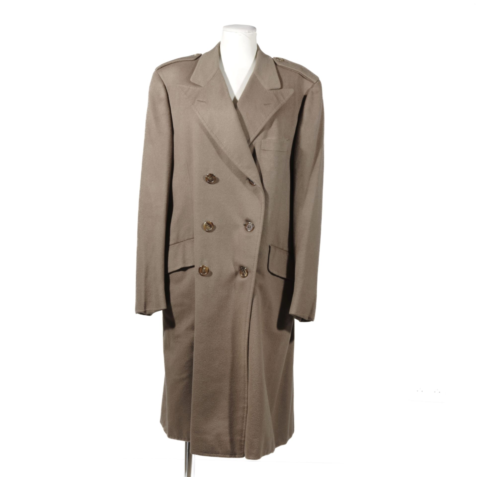 HERMES Paris Made In England. Manteau droit Homme, 100% cachemire taupe