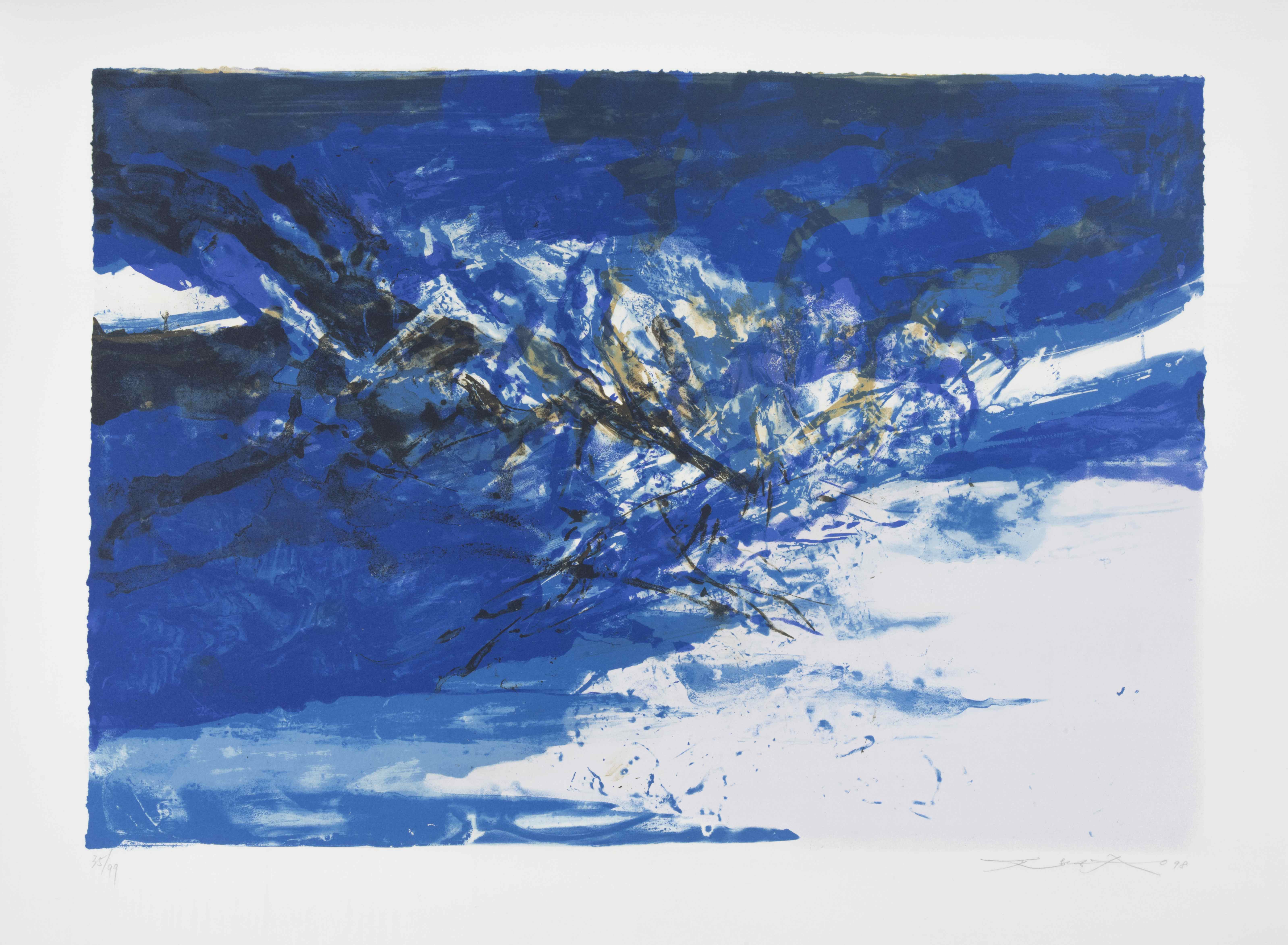 ZAO WOU KI (1920-2013) SANS TITRE, 1998 (Agerup, 395)Lithographie en couleurs sur ArchesSign&#23...