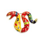 Niki DE SAINT PHALLE (1930-2002) Broche serpent 1998