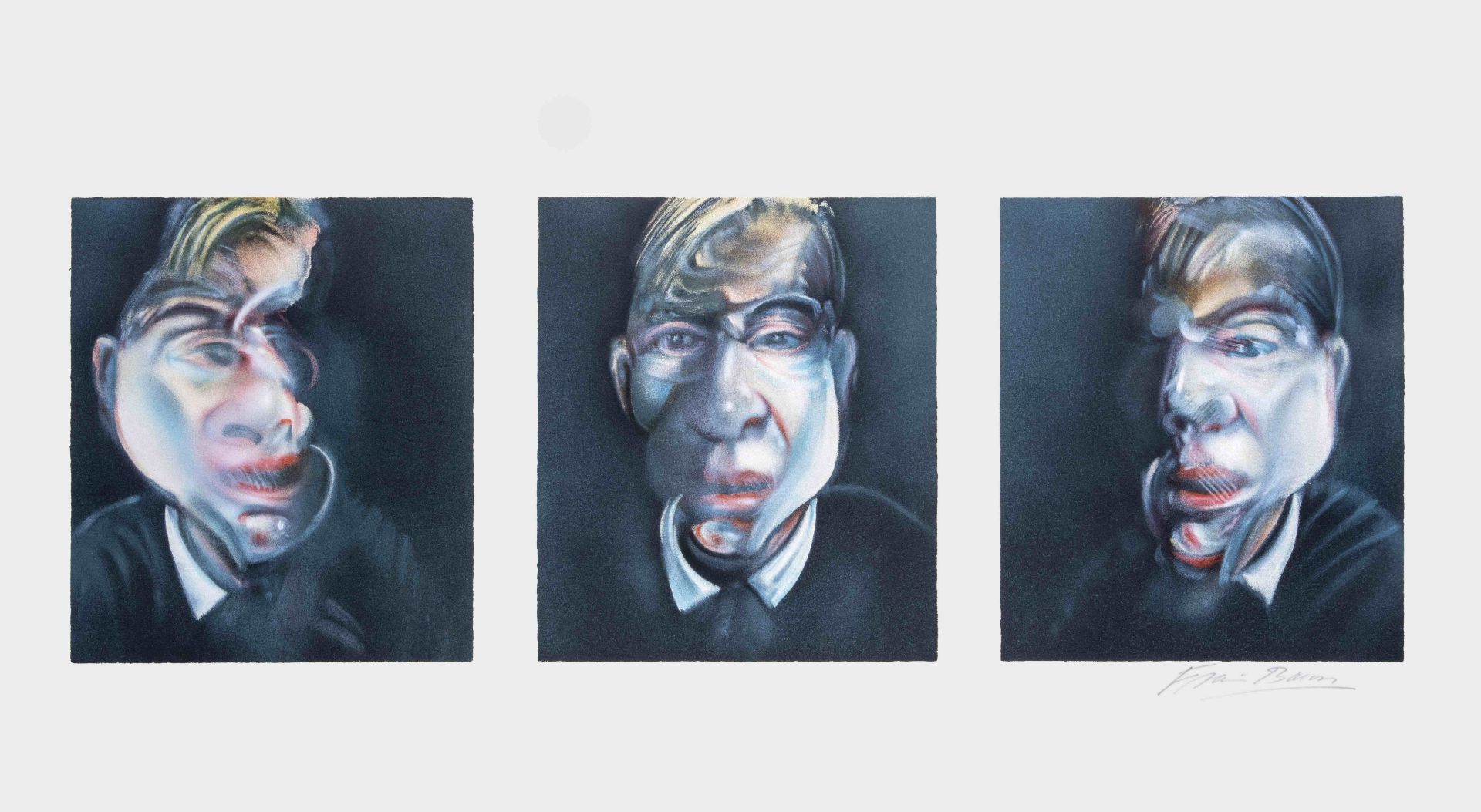 Francis BACON (1909-1992) TROIS ETUDES POUR UN AUTOPORTRAIT, 1981 (Tacou, 15)Lithographie en cou...