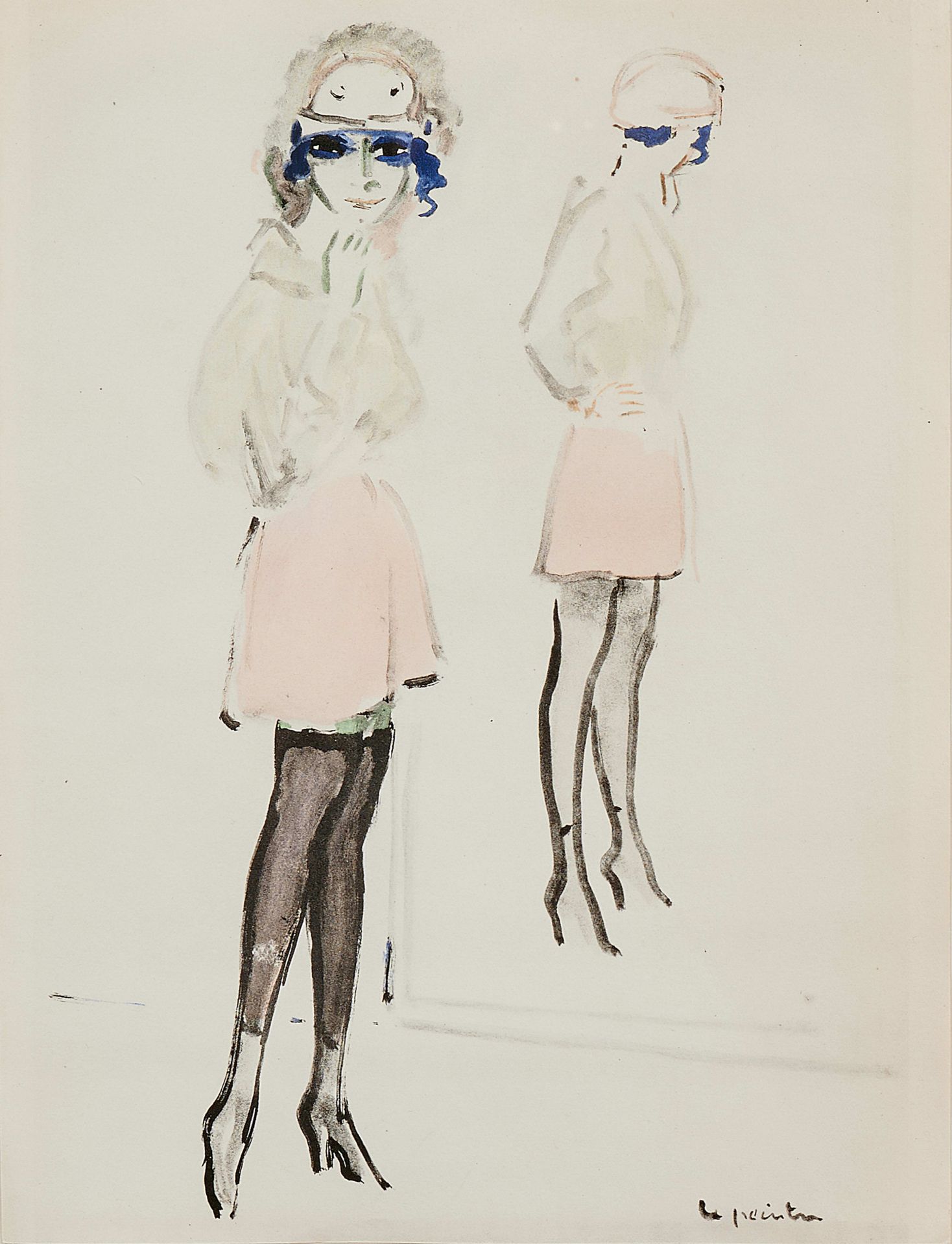 Kees VAN DONGEN (1877-1968) CROQUIS, 1925 (Juffermans, JB 5)Planche issue de l'ouvrage 'Van Dong...