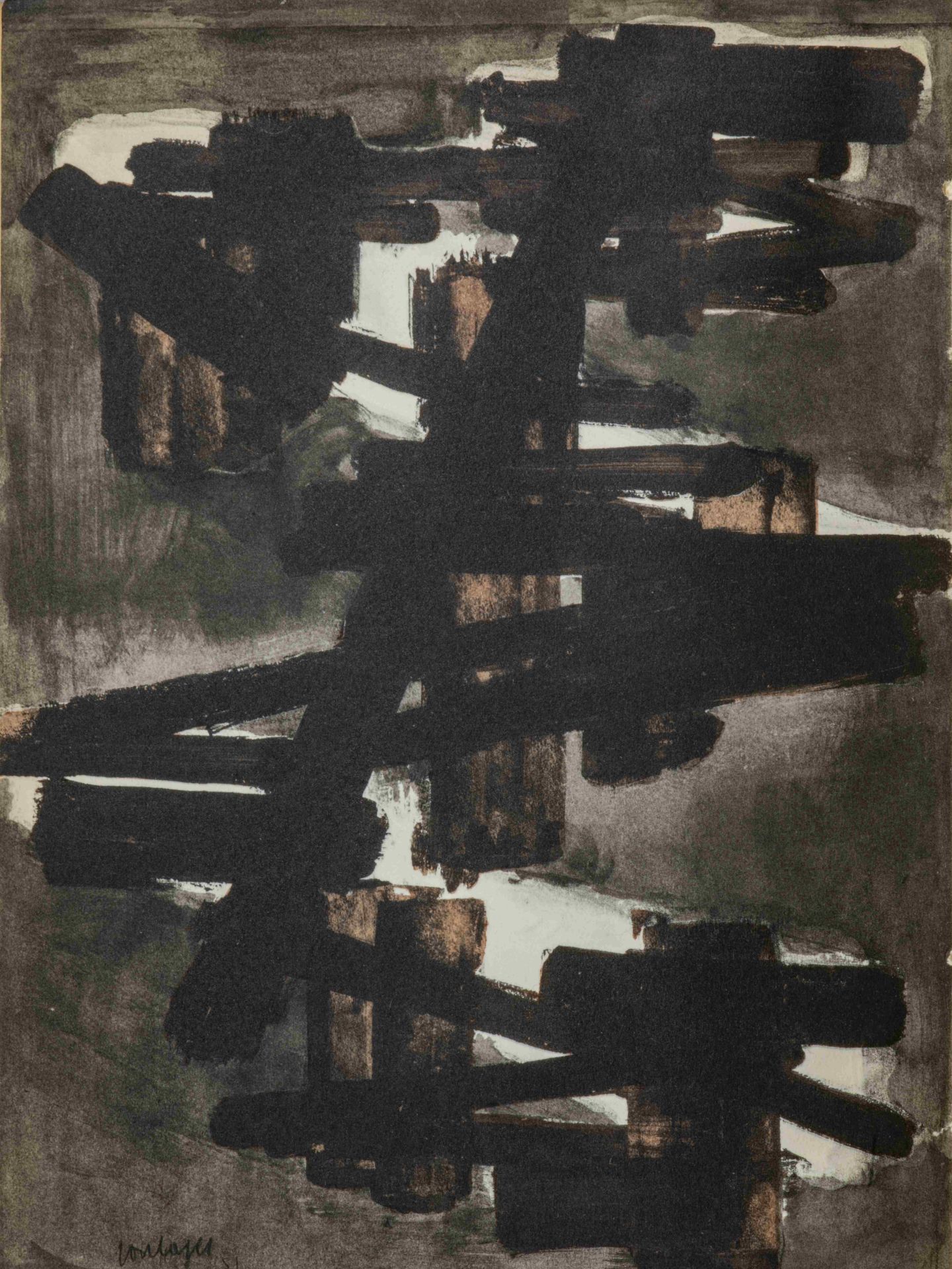 Pierre SOULAGES (1919-2022) LES TEMPS OBSCURS, 1953 Texte de Charles Le QuintrecOuvrage comprena...