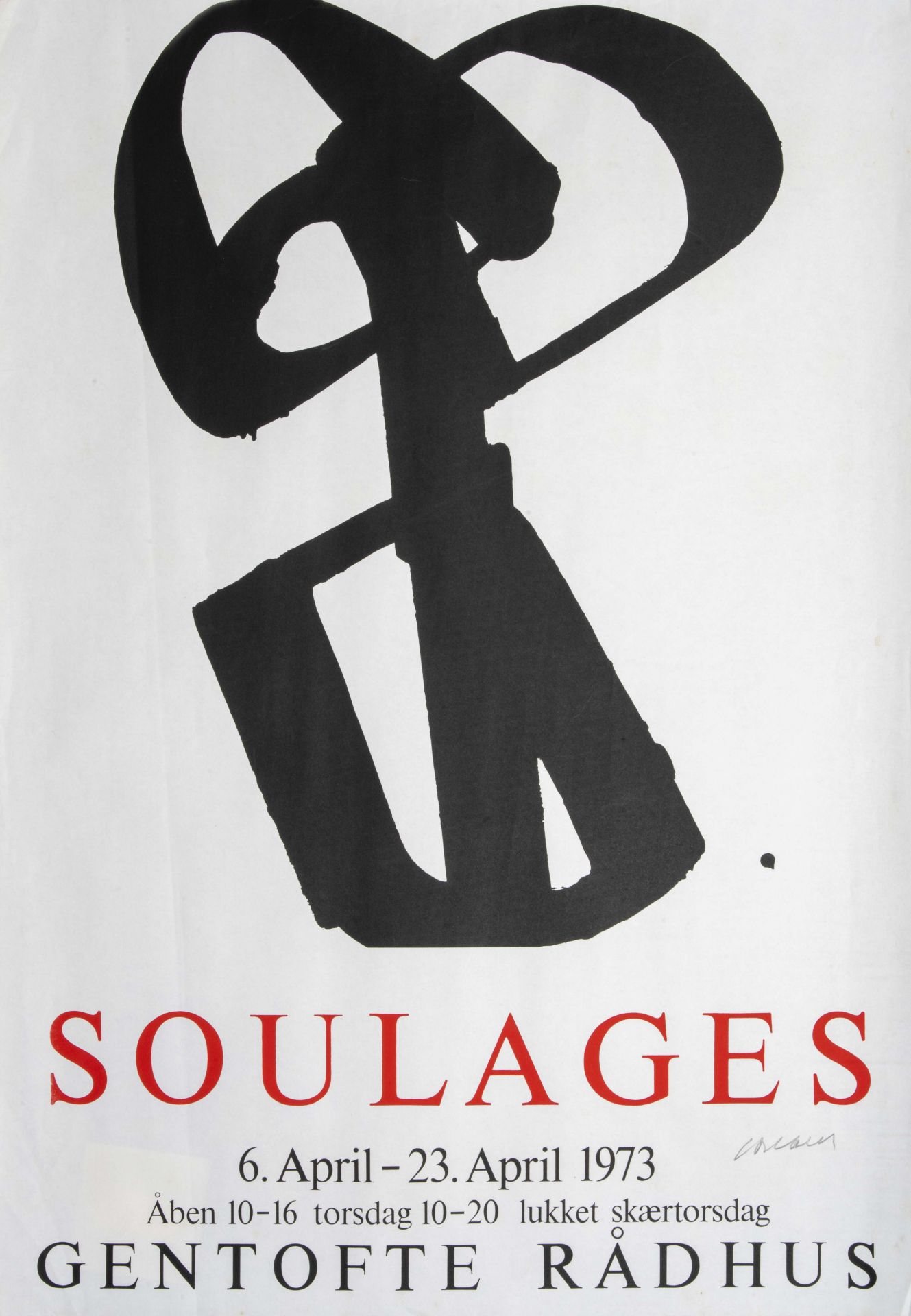 Pierre SOULAGES (1919-2022) AFFICHE SERIGRAPHIE N&#176;1, 1973 (Encrev&#233;, 93)Affiche d'expos...