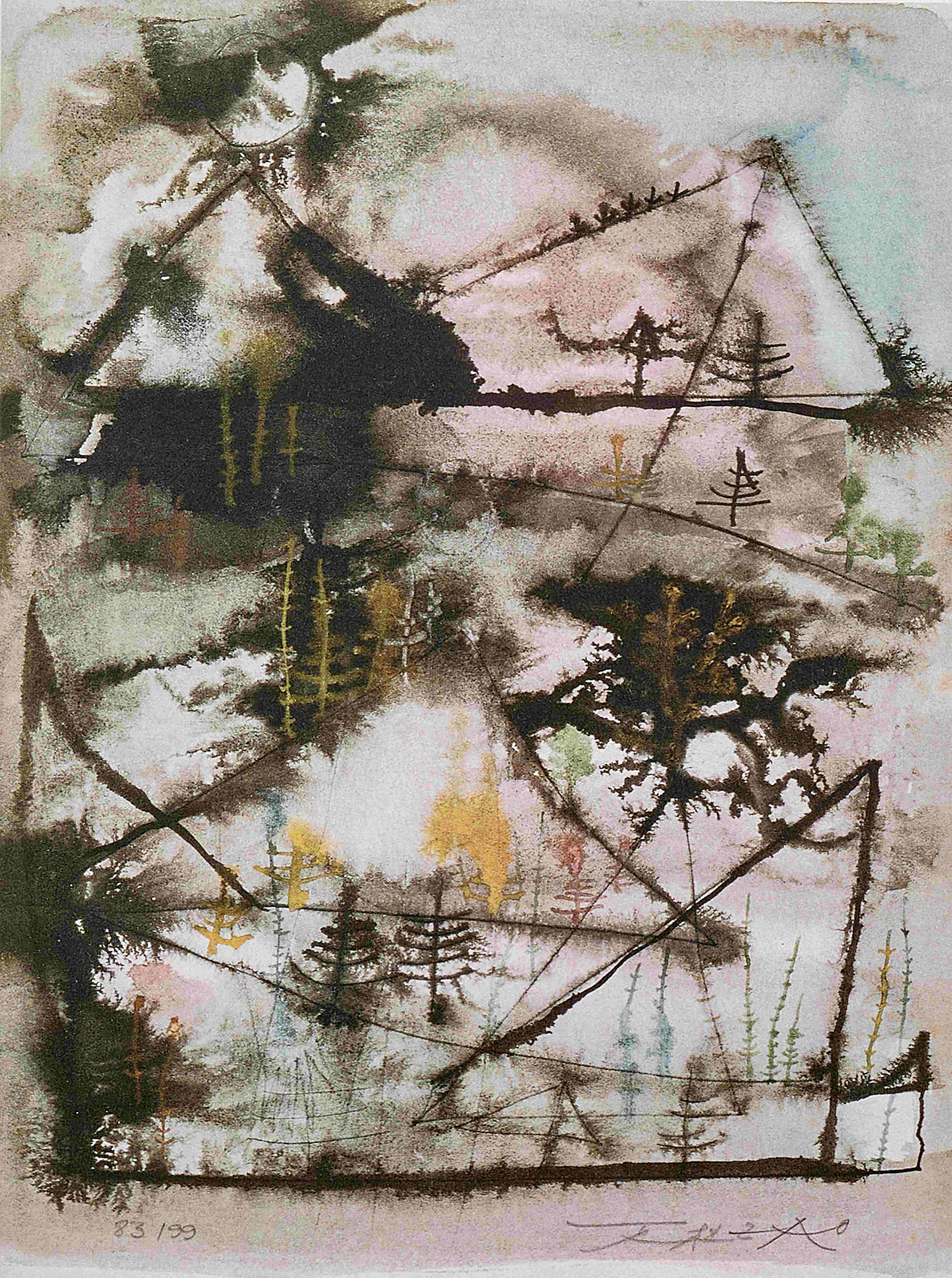 ZAO WOU KI (1920-2013) MONTAGNES EMBRUMEES, 2006 S&#233;rigraphie sur papierSign&#233;e et num&#...