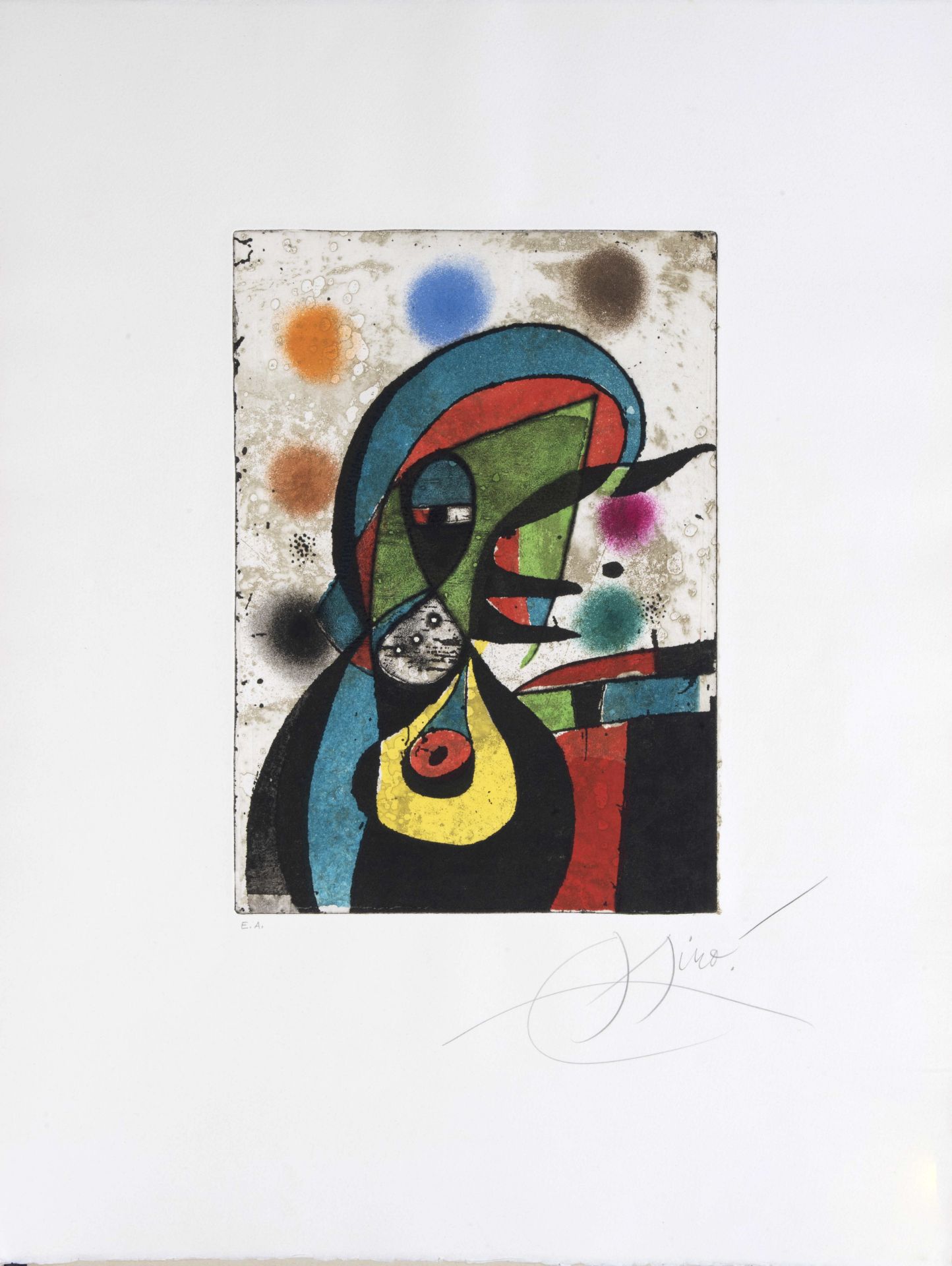 Joan MIRO (1893-1983) GAUDI XII, 1979 (Dupin, 1071)Eau-forte et aquatinte en couleurs sur v&#23...