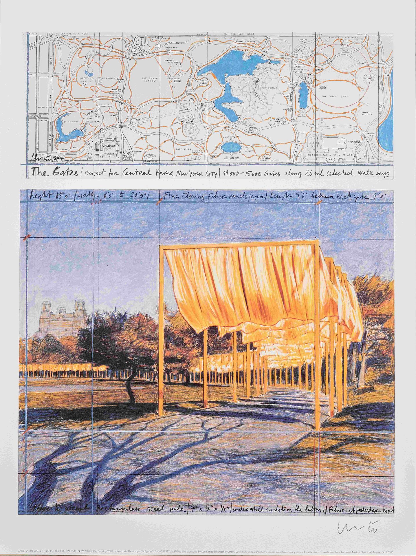 CHRISTO (1935-2009) THE GATES III, CIRCA 2005 (Project for Central Park, New York City)Offset en...