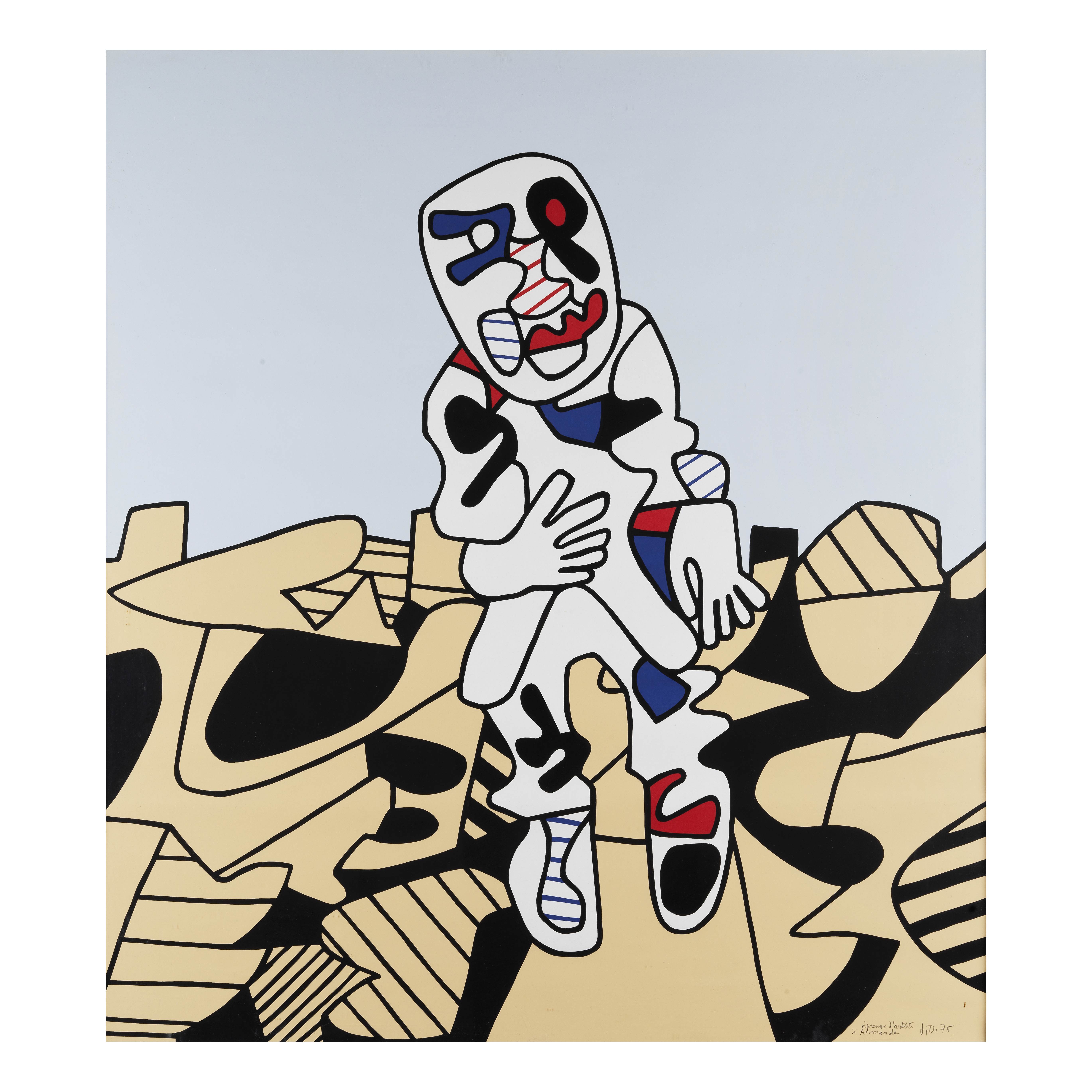 JEAN DUBUFFET (1901-1985) MARCHE EN CAMPAGNE, 1975 (Webel, 1171; Loreau, XVIII, 176 C)S&#233;rig...