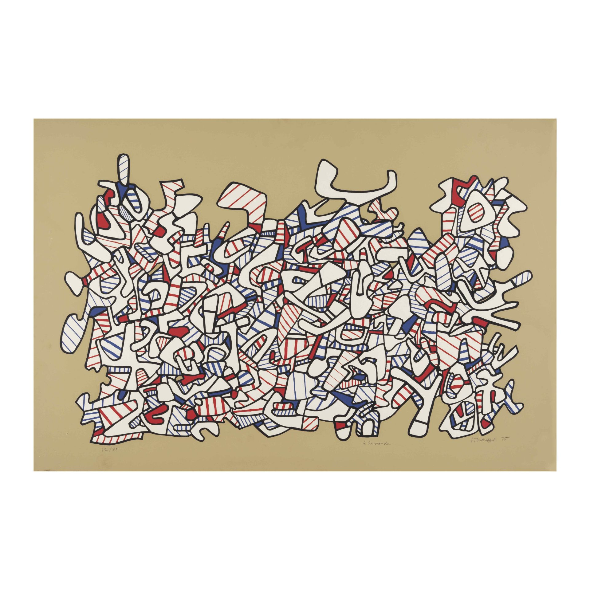 JEAN DUBUFFET (1901-1985) CITE AMBULANTE, 1975 (Webel, 1169)S&#233;rigraphie en 4 couleursSign&#...