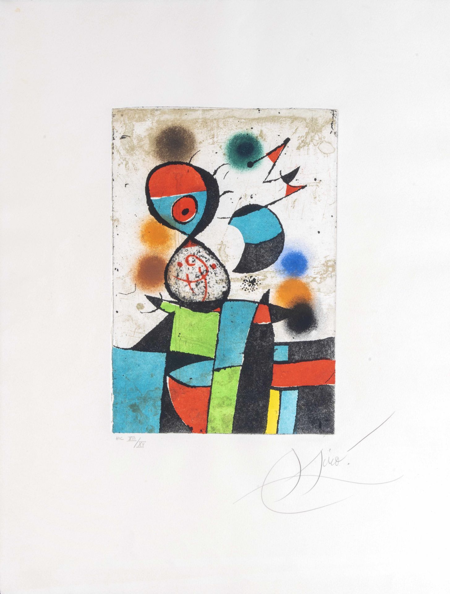 Joan MIRO (1893-1983) GAUDI VIII, 1979 (Dupin, 1067)Eau-forte et aquatinte en couleurs sur v&#2...