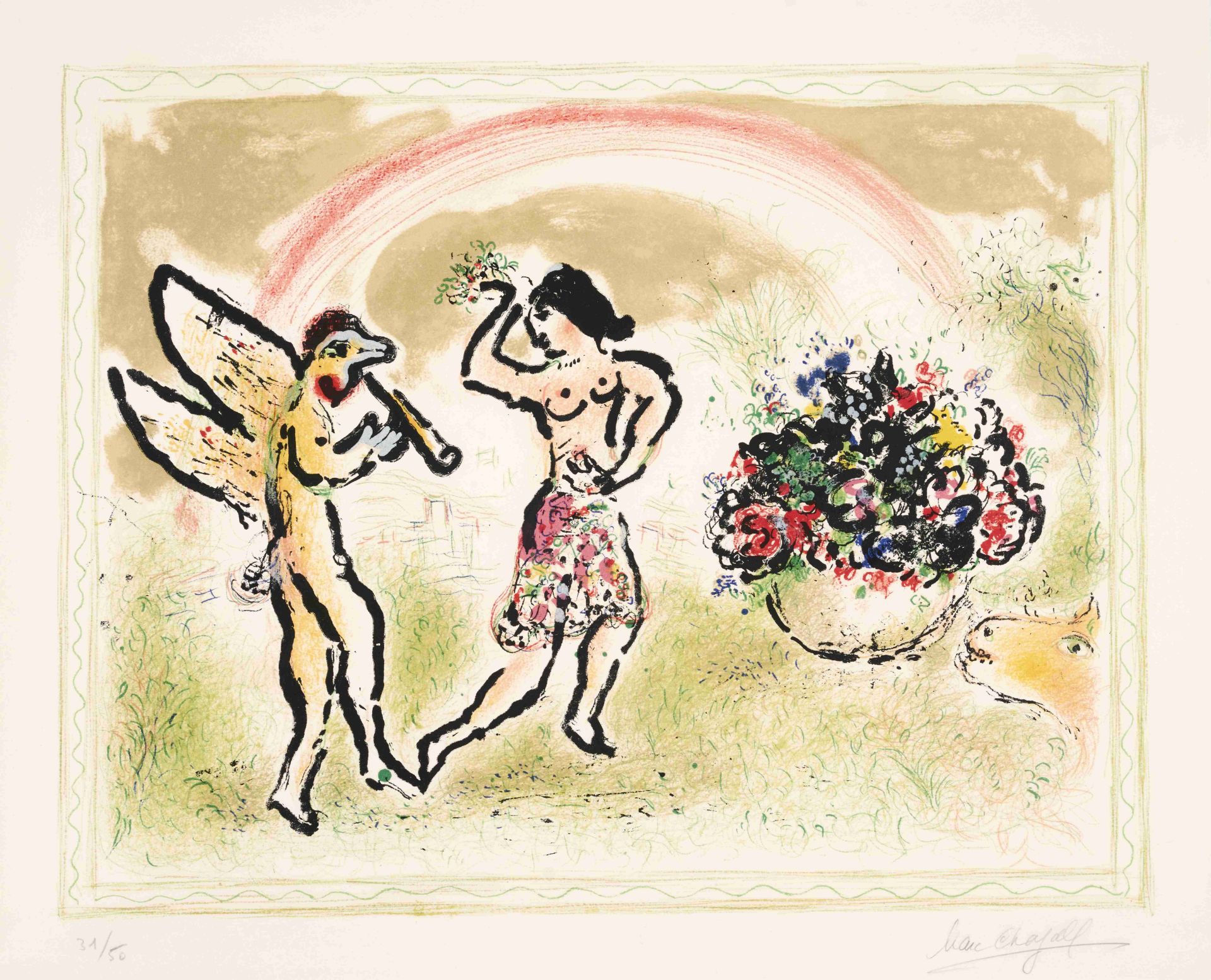 Marc CHAGALL (1887-1985) BACCHANTE, 1973 (Mourlot, 690)Lithographie en couleurs sur v&#233;lin d...