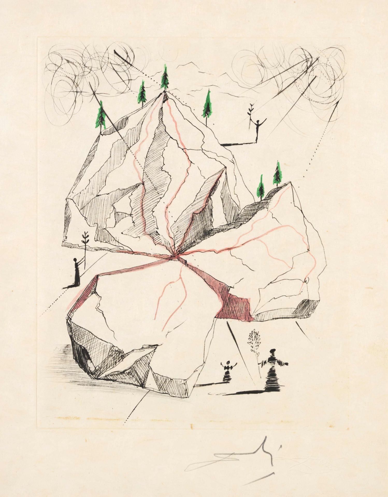 Salvador DALI (1904-1989) MONTAGNE DE LA PAIX, 1967 (Michler & L&#246;psinger 216; Field, 67-1 D...